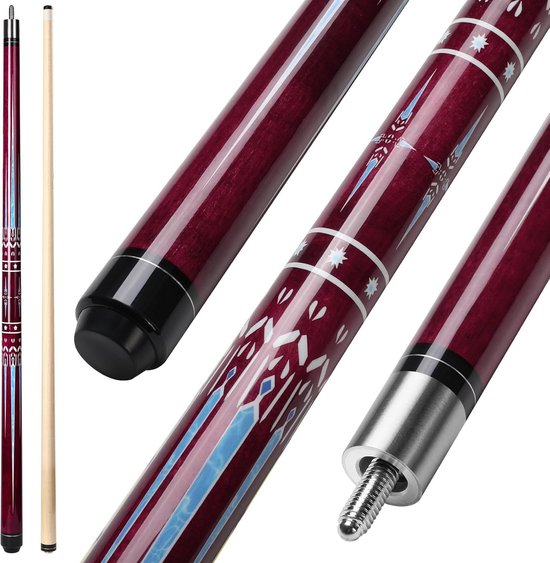 Professionele biljartkeu 58 inch 19 oz hardhout 13 mm tip van Merkloos
