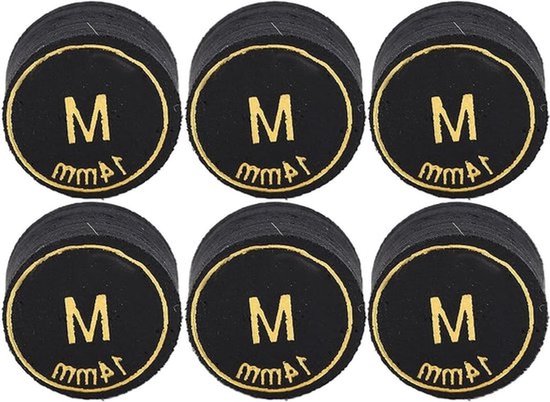 Professionele Biljartkeu-tips - PU Materiaal - 6-delige Set - Biljart Accessoires van Merkloos