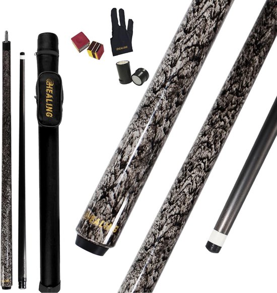 Professionele Biljartkeu van Koolstofvezel 56 Inch met 12mm Tip voor 8-Ball en 9-Ball van Merkloos