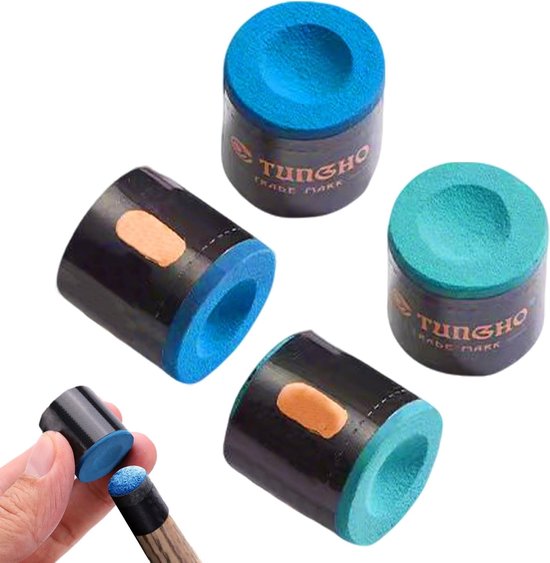 Professionele Billiard Chalk voor Poolspellen - Droog Poeder in Blauw en Groen, Set van 4 Stuks