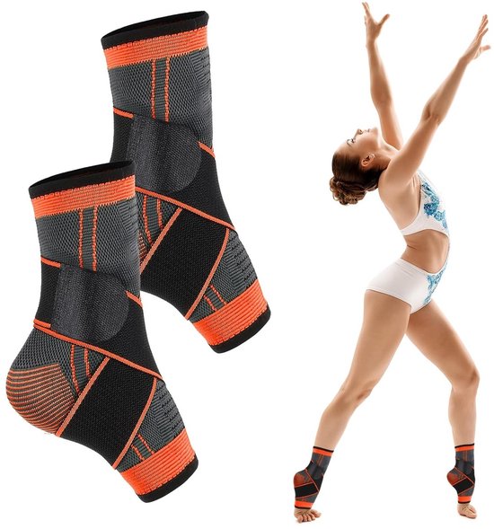 Professionele enkelbandages voor kinderen, unisex voetbandage met sluiting, oranje voor EU schoenmaten 33-36