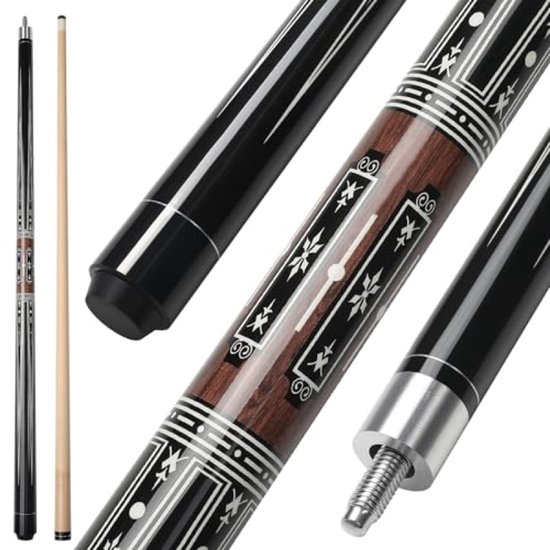 PromoHome Biljartkeu 147 cm 2-delig Esdoornhout Professioneel - 13 mm Punt - Bruin