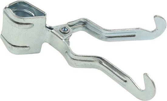 ProPlus Klemkleerhaak voor tentstok - metaal - opening 15-30 mm - chroom - 11 cm van ProPlus