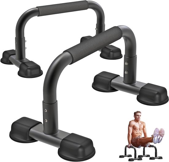 Push Up Bars met Houten Handvatten, Stabiele Parallettes voor Calisthenics, Geschikt voor Handstand, L-Sit en Krachttraining, Ideaal voor Binnen en Buiten