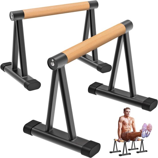 Push-up Steunen voor Calisthenics, Parallettes Bars voor L-Sit en Dip Bar, Ideaal voor Krachttraining en Thuis Gym Oefeningen