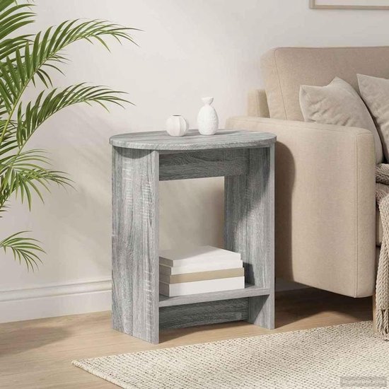 Rechthoekige bijzettafel van houtmateriaal in grijs sonoma, 50 x 39,5 x 55 cm, met stabiele vierkante poten en onderhoudsvriendelijk oppervlak voor de woonkamer