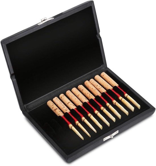 Rietjes Houder - Opbergdoos - Muziek Instrumenten - Ademende Gaten - 10/12/20 Rietjes - Zwart