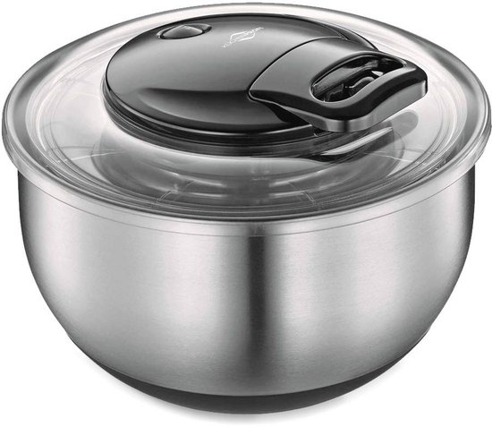 Roestvrijstalen slacentrifuge met deksel - Perfect voor het drogen van salades van Zyliss