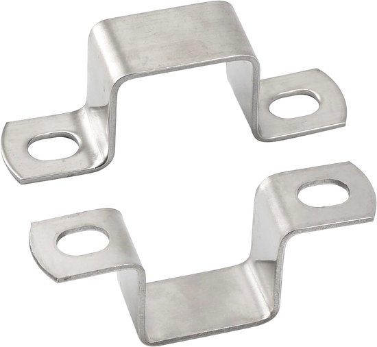 Roestvrijstalen vierkante buisklemmen met schroeven, 12 stuks U-vormige steunen voor buizen, 10x10mm bevestigingsbeugels voor constructies