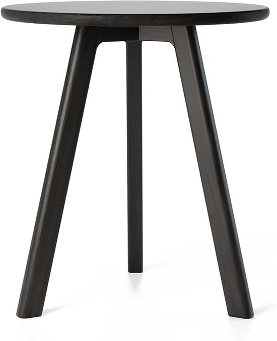 Ronde houten bijzettafel, minimalistisch Scandinavisch design, houten bijzettafel, ronde zijtafel, massief eiken hout (zwarte eiken)
