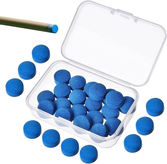 Ronte - Biljartkeu Reservepunten Set met Opbergdoos - 20 Schroefpunten - 13 mm - Biljart Accessoires van Merkloos