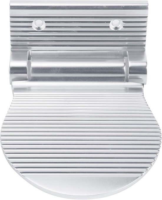 Ruimtebesparende muurbevestigde voetsteun van aluminium met antislip voor badkamer en hal, zilverkleurig