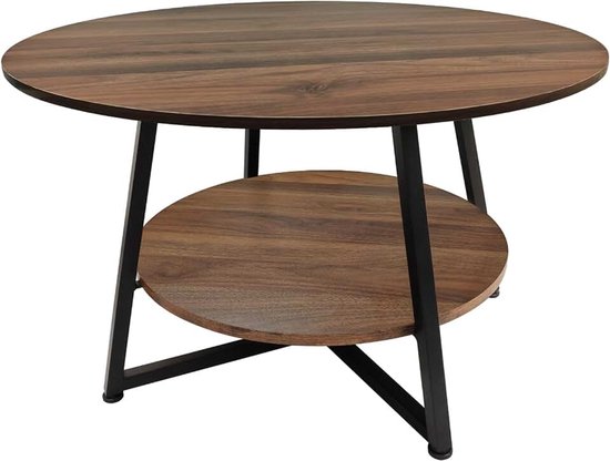 Salontafel, bijzettafel, koffietafel, banktafel, stabiel metalen frame, MDF-plaat, moderne stijl, eenvoudige montage, 72 x 72 x 46 cm, voor woonkamer en slaapkamer, koffiebruin