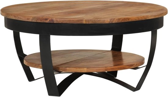 Salontafel, bijzettafel, koffietafel, woonkamertafel, bijzettafel, nachtkastje, telefoonstandaard, tafel voor woonkamer, 65 x 65 x 32 cm, massief hout, acacia