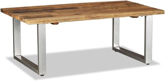Salontafel, gerecycled massief hout, 100 x 60 x 38 cm