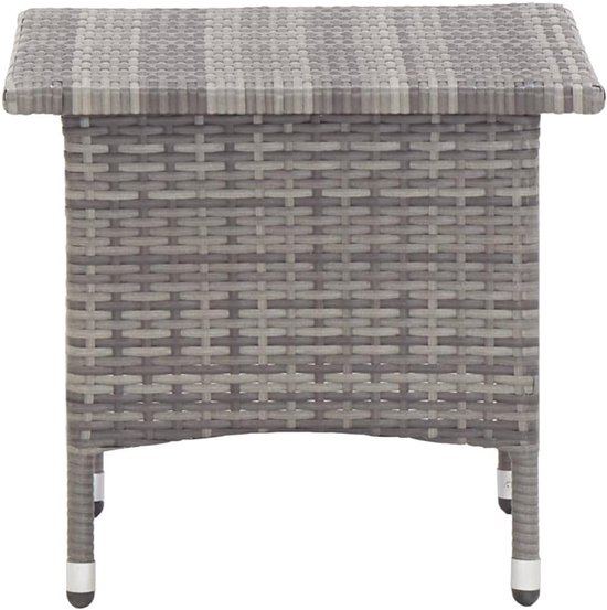 Salontafel, grijs, 50 x 50 x 47 cm, theetafel voor tuin en terras, weerbestendige tuintafel met gepoedercoat stalen frame