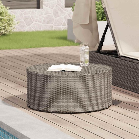 Salontafel grijs Ø 68 x 30 cm polyrotan