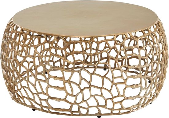 Salontafel Rond 66x66x30 cm Marmerlook, Sofatafel | woonkamertafel met gekruist poten, loungetafel onderhoudsvriendelijk, bijzettafel voor bank en fauteuil