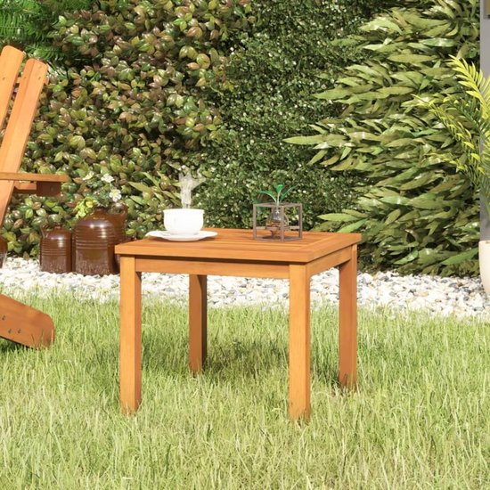 Salontafel van massief acaciahout, 40 x 40 x 36 cm, voor tuin, terras, woonkamer, stabiel tafelblad, onderhoudsvriendelijk oppervlak, binnen en buiten, theetafel, bijzettafel