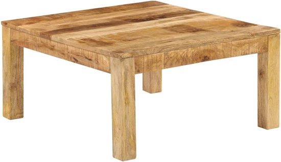 Salontafel voor de woonkamer, salontafel, massief mango, 80 x 80 x 40 cm, voor woonkamer, slaapkamer, kantoor