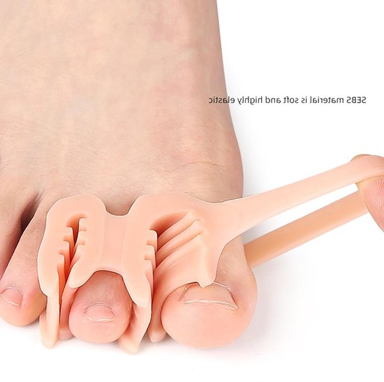 Scheidingselement voor Hallux Valgus en Overlapping Teennagels - Zachte, Herbruikbare Tussenruimte voor Slippers en Sandalen - 2-Hole Teendisperseur voor Pijnverlichting en Juiste Uitlijning - Comfort en Ondersteuning voor Voeten