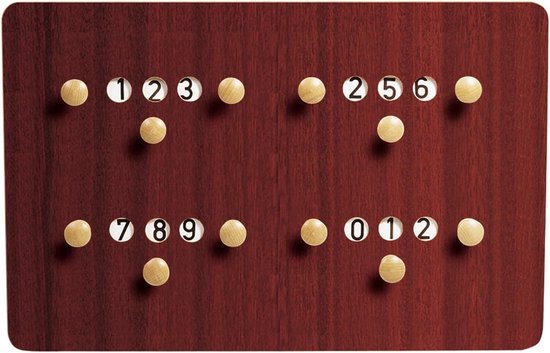 Scorebord Biljart - Carambole Teller - Wedstrijd Bijhouden - Houten Frame - 61x40 cm - Bruin
