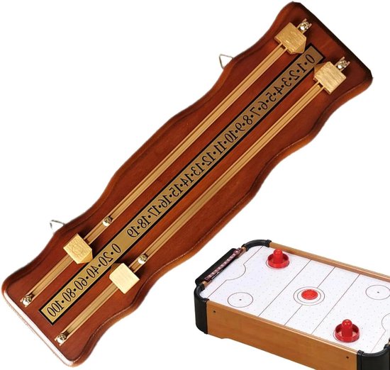Scorebord Biljart - Scorehouder Spel - Wedstrijd Bijhouden - Gemakkelijk Afleesbaar - 459 x 132 x 37 cm - Bruin