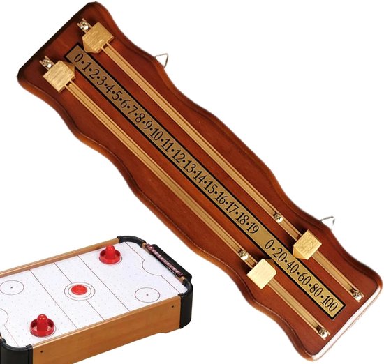 Scorebord - Biljartscorer Poolscorer - Spel bijhouden - Duurzaam metaal plaat - 45.9 x 13.2 cm - Bruin