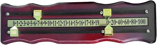 Scorebord Hout - Puntenteller Biljart - Spel Bijhouden - Moderne Uitstraling - 415 cm Lengte - Bruin