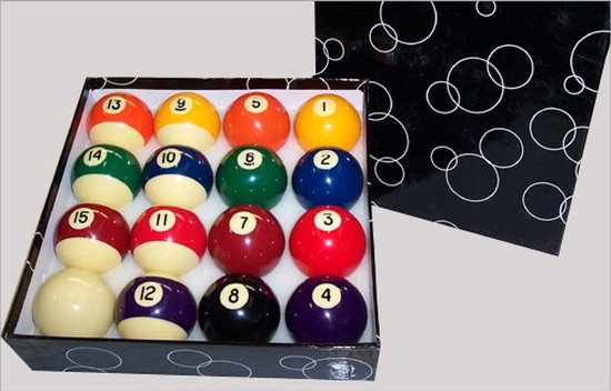 Set AA-klasse poolballen set 57,2mm - fenolhars - Gepolijste Pool ballen van Aramith