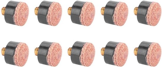 Set van 10 biljartstaartaccessoires voor snooker en pool, 10mm/11mm/12mm/13mm, carbon fiber stijl, vervangende onderdelen