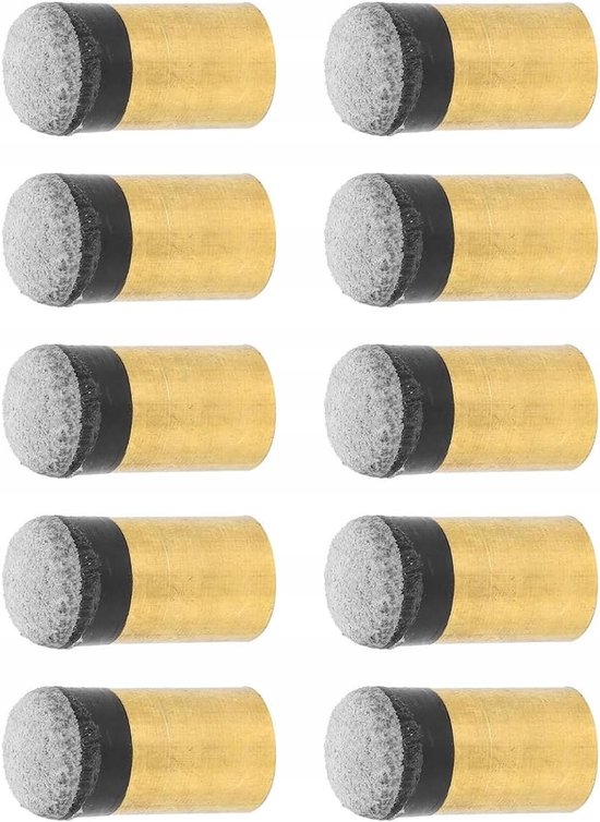 Set van 10 Billardkeu Tips 10mm Leer - Vervangende Onderdelen