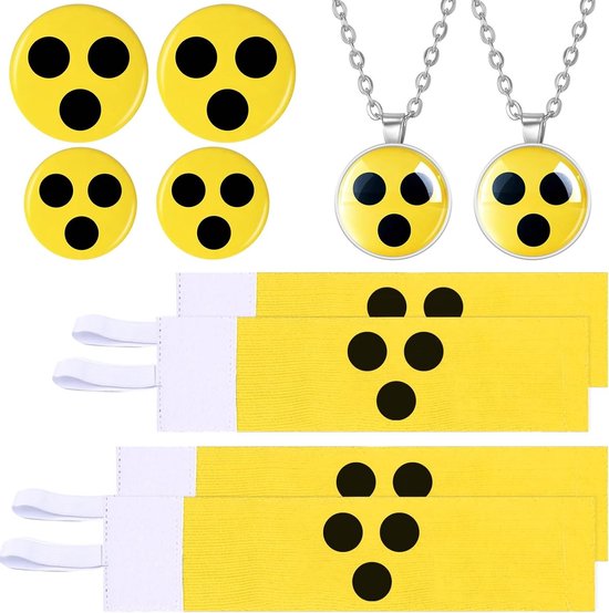 Set van 10 hulpmiddelen voor blinden: 2 halskettingen, 4 badges en een armband voor dagelijks gebruik door slechtzienden
