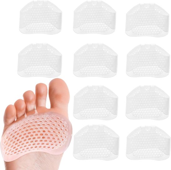Set van 10 Metatarsale Kussens - Gel Kussens voor Voeten - Comfortabele Voetondersteuning voor Dames en Heren