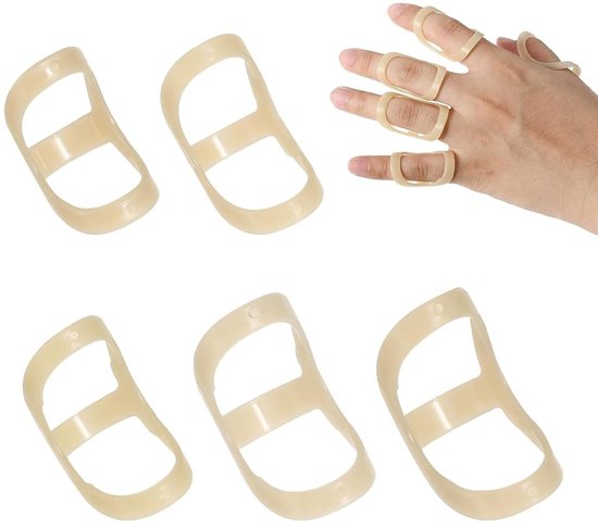 Set van 10 Ovale Vingerbeschermers, Plastic Vingersplinten, Waterdicht voor Verstuikingen, Zwelling en Artritis