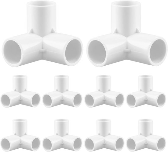 Set van 10 PVC 3-Weg Buiskoppelingen met 20mm Binnen Diameter voor Kassen en Constructies