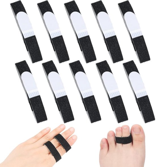 Set van 10 Vinger Splints - Herbruikbare en Ademende Vingersteunen voor Tendonitis, Knokkelblessures en Stabilisatie