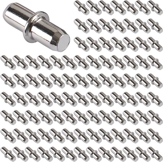 Set van 100 stuks 5 mm x 16 mm wandplankensteunen, ideaal voor meubels, kasten en planken, stevige en duurzame plankensteunen voor optimale ondersteuning.