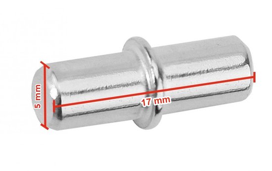 Set van 150 plankdragers, metalen pinnen, 5x17 mm van Emuca