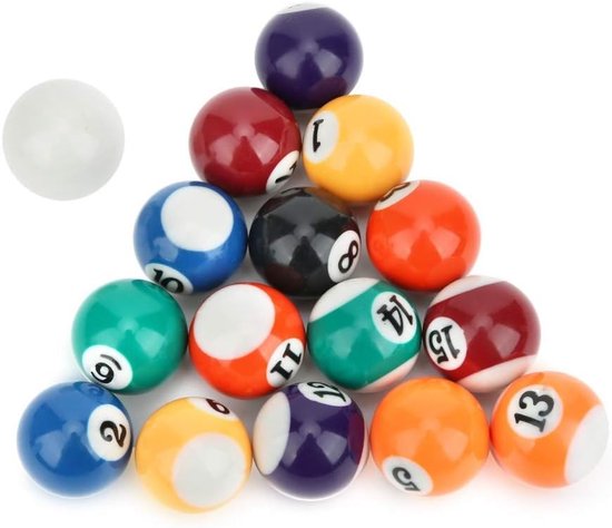 Set van 16 Mini Poolballen van Eco-vriendelijk Polyester voor Kinderen - Billiard Training Speelgoed en Accessoires voor Pooltafel
