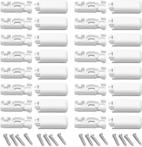 Set van 16 Vouwbare Ondersteuningen voor Klemmen, Witte PE Vouwklemmen, Stretch Schoenen voor Vouwsystemen en Meubels
