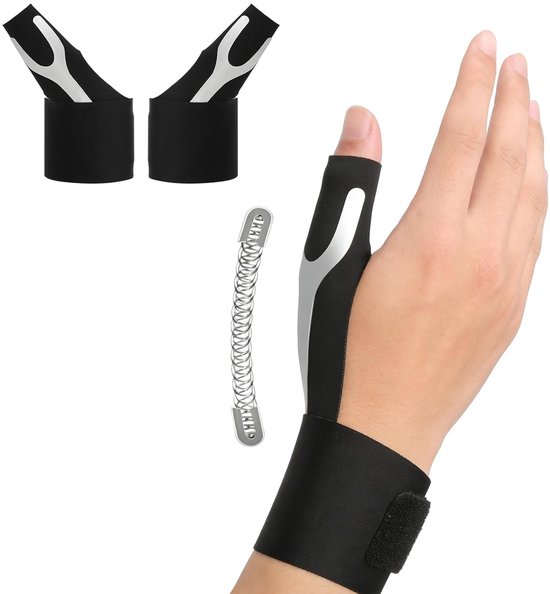 Set van 2 Duimsteunen voor Rechts en Links, Zachte Ondersteuning voor Dagelijks Gebruik, Verstelbare Compressie en Comfortabele Lastenondersteuning voor Unisex