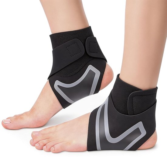 Set van 2 Enkelbandages - Ademend Ondersteunend Verband voor Plantar Fasciitis en Achillespees, Ideaal voor Dagelijks Gebruik, Werk en Sport, Maat XL