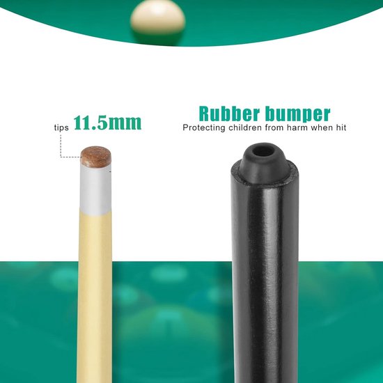 Set van 2 Mini Pool Sticks van 19 Inch van Hout voor Kinderen - Billiard Cue Sticks voor Spelletjes