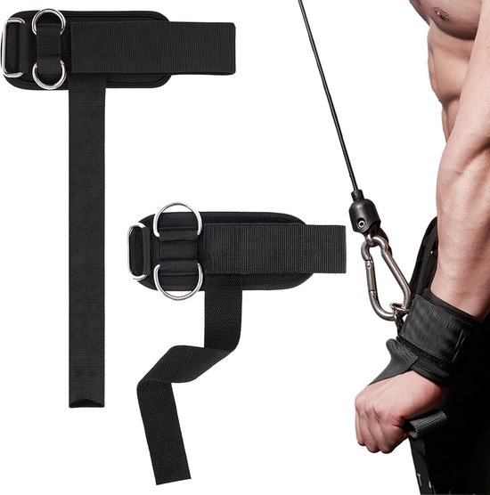 Set van 2 Pull-Up Hulpmiddelen voor Krachttraining met Polsbandjes, Antislip Grip en Dubbele D-ring voor Effectieve Gym Workouts