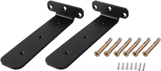 Set van 2 Steunbeugels voor Planken met Uitbreidingsschroeven, Robuuste Wandsteunen voor Thuis, Keuken, Badkamer en Kantoor (20 cm)