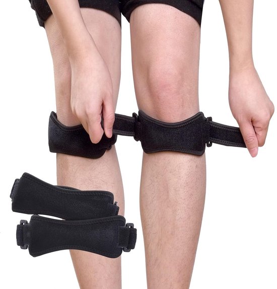 Set van 2 verstelbare kniebeschermers voor patella, meniscussteun en bandjes, ideaal voor sport, hardlopen en dagelijks gebruik