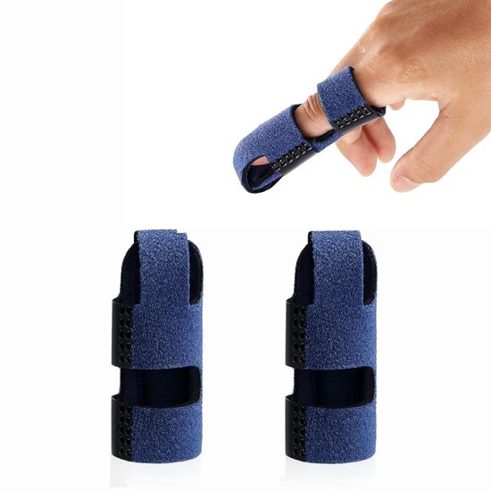 Set van 2 Verstelbare Vinger Splints voor Breuk en Trigger Finger, Wasbare Ondersteuning voor Artritis en Vingerblessures