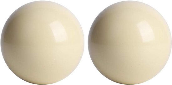Set van 2 Witte Krukballen voor Biljart en Pooltraining Standaard Maat
