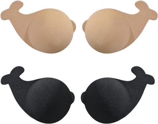 Set van 2 Zelfklevende Onzichtbare Push Up Bh's, Strapless, Herbruikbare Siliconen Nipple Bh voor Extra Steun en Comfort